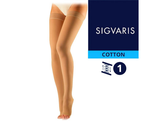 Чулки до паха, Sigvaris Хлопок, CO1, класс компрессии 1, Cotton