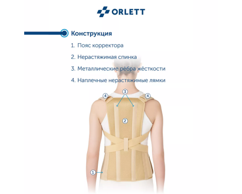 Корректор осанки  ORLETT TLSO-250(A) с 2 ребрами жесткости